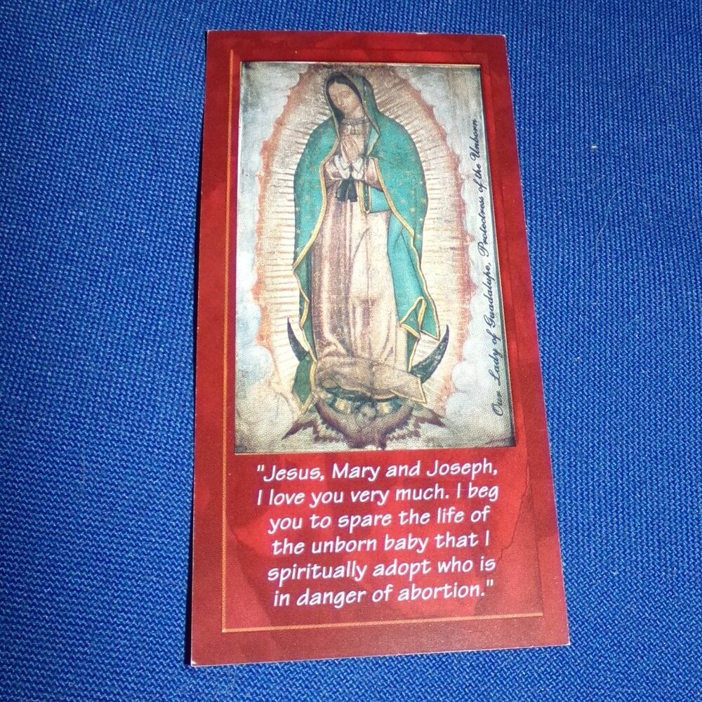Vintage Our Lady Of Guadalupe Catholic Small Prayer Devotional Card - Undated